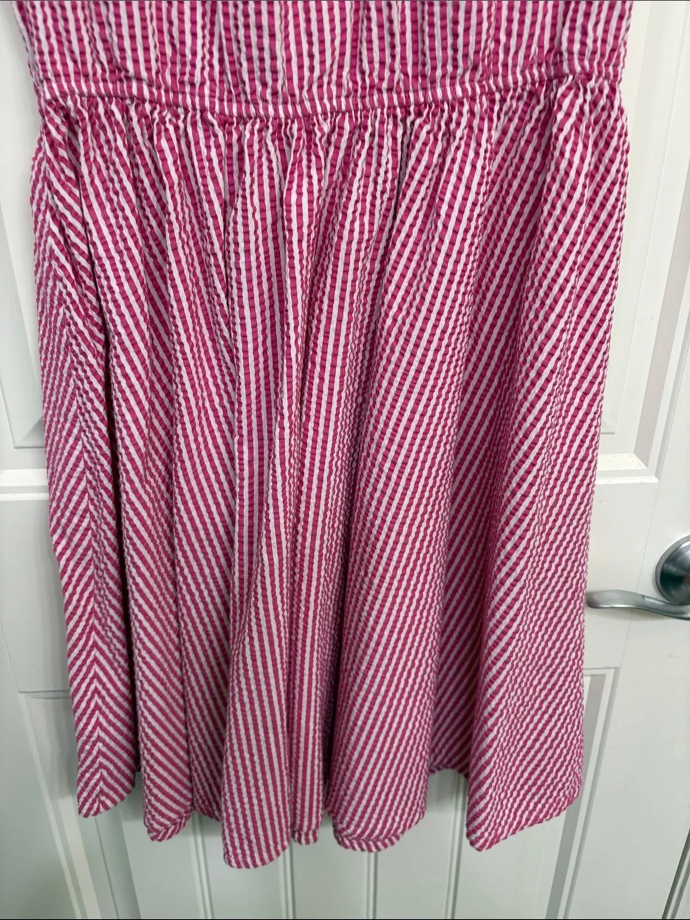Lands' End Pink and White Striped Girls' Summer Dress